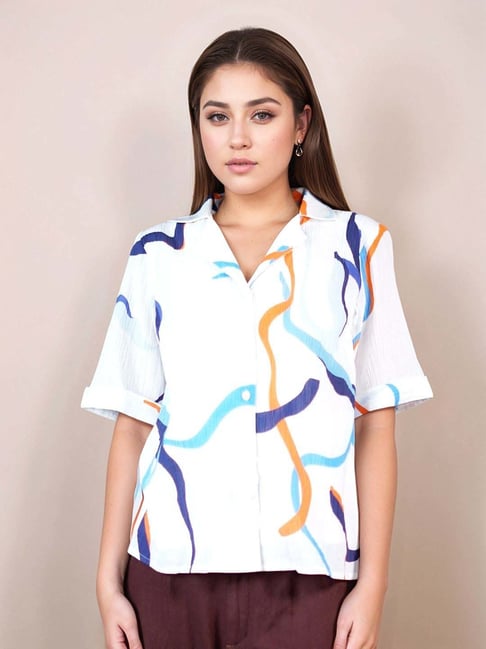 Zink London White Printed Shirt-picture-17