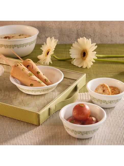 Corelle Multicolor Glass Spring Blossom Mint 177Ml Katori Ramekin Bowl