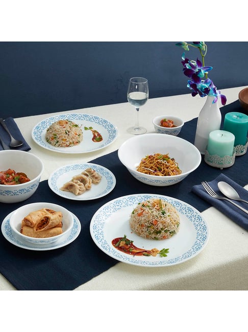 Corelle Multicolor Glass Skyline Bay Garden 26cm Dinner Plate Pack of 6