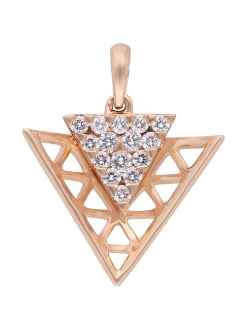 Buy By CKC 18k Gold Diamond Geometric Triangle Pendant