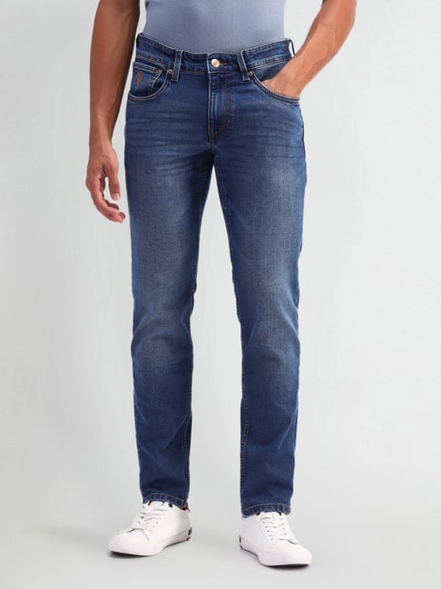 Buy Polo Denim Blue Cotton Slim Fit Jeans for Mens