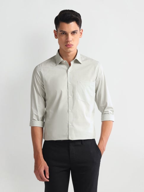 Arrow Green Cotton Regular Fit Shirt
