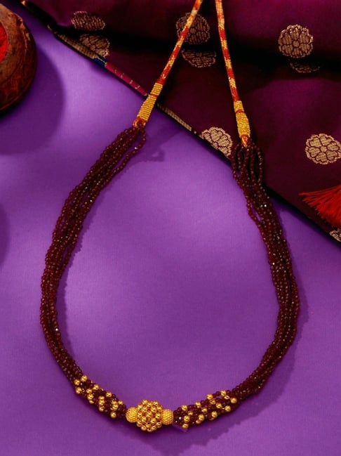 P.N.Gadgil Jewellers Rajwadi Yellow Gold Thushi Necklace For Women