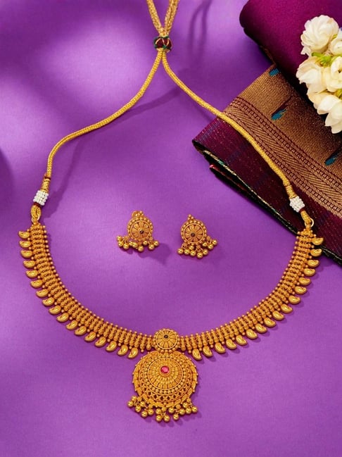 Jewellers Royal Garland Yellow Gold Short Necklace For Women