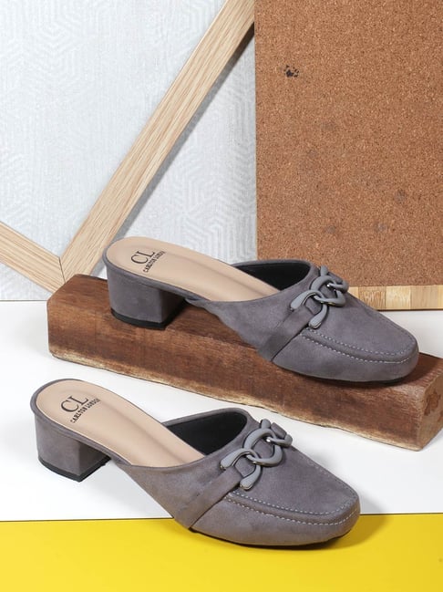 Carlton London Women's Grey Mule Shoes-picture-27