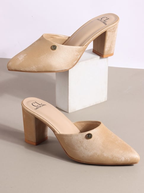 Buy Carlton London Women's Beige Mule Shoes for Women at Best
