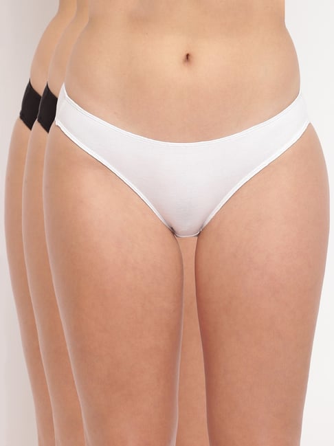 La Intimo Black & White Comfort Fit Panties - Pack Of 3-picture-23