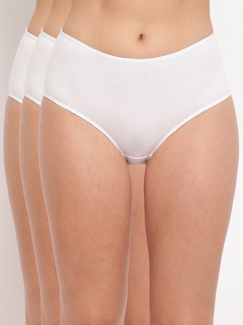 La Intimo White Comfort Fit Briefs - Pack Of 3-picture-41