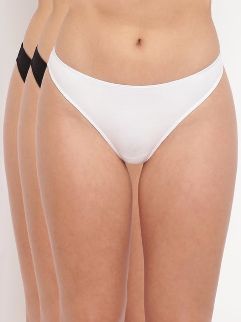 La Intimo Black & White Comfort Fit Panties - Pack Of 3-picture-22