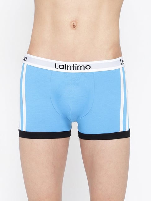La Intimo Blue Comfort Fit Striped Trunks-picture-34