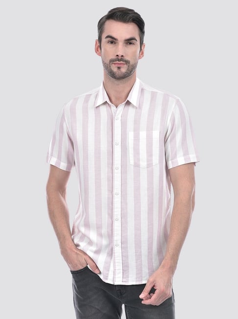Numero Uno Pink Regular Fit Striped Shirt-picture-37
