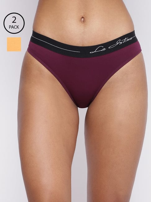 La Intimo Purple & Orange Comfort Fit Panties - Pack Of 2-picture-45