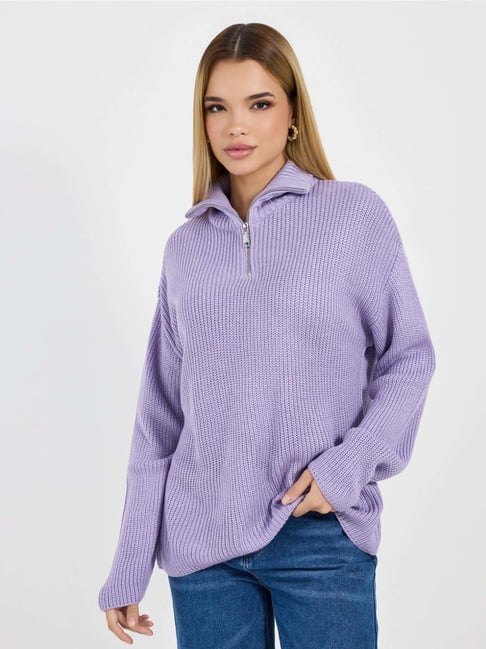 Styli Purple Plain Sweater-picture-34