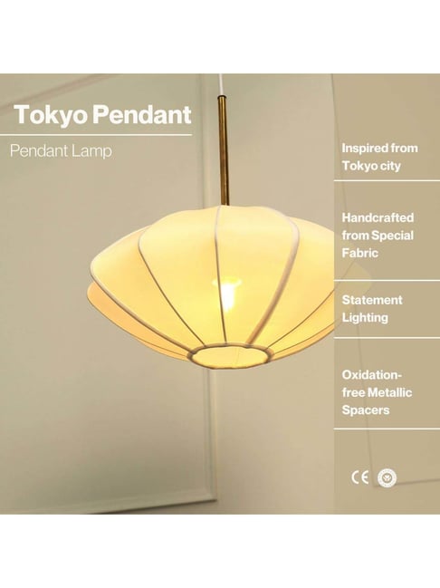 FIG Living White Fabric Tokyo Pendant Lamp