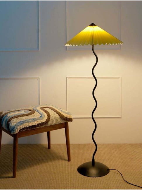 FIG Living Olive Green Paper Wavy Floor Lamp