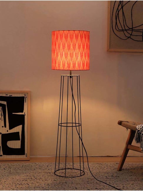 FIG Living Orange Ikkat Floor Lamp