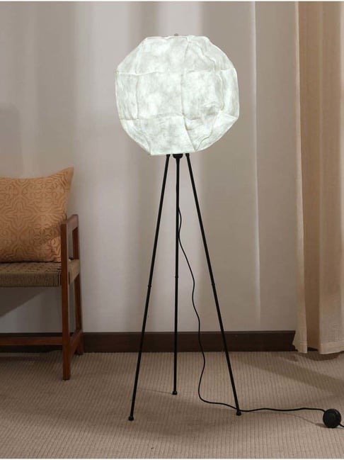 FIG Living Off-White High Density Polyethylene Fibres Luna Floor Lamp