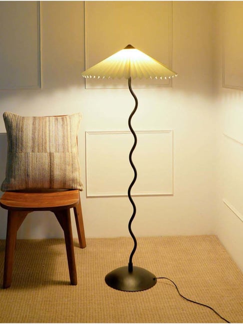 FIG Living Off White Paper Wavy Floor Lamp