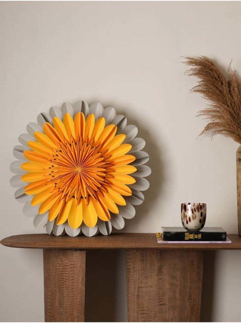FIG Living Yellow & Grey Millmade Laminated Paper Sunflower Festive Light