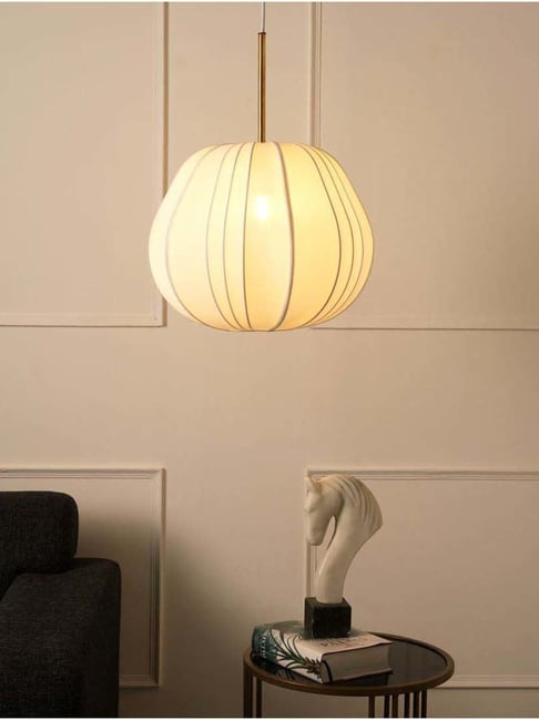 FIG Living White Fabric Berlin Pendant Lamp