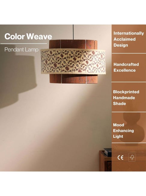 FIG Living Brown Cotton Color Weave Pendant Lamp