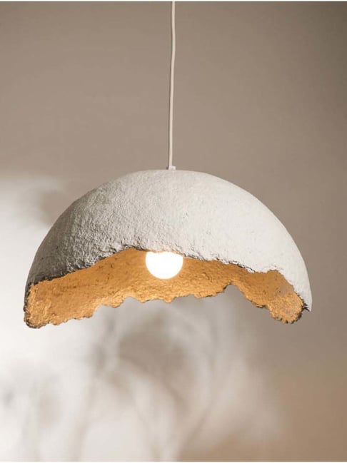 FIG Living Black Paper Mache Terra Pendant Lamp