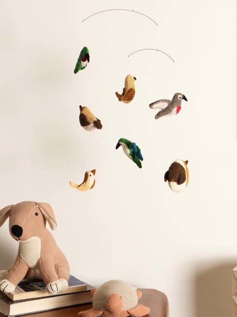 FIG Living Multicolor Wool Felt Ornaments Hanging Birds