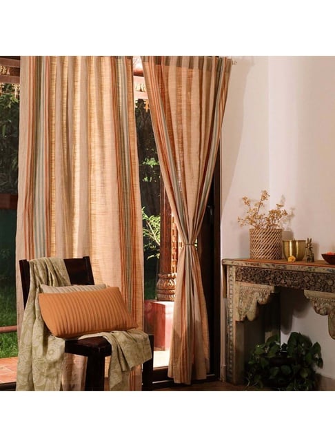 Peepul Tree Ivory Linen Pure Cotton Marigold Collection Door Curtain