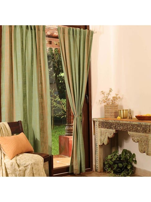 Peepul Tree Sage Teal Pure Cotton Marigold Collection Door Curtain-picture-16