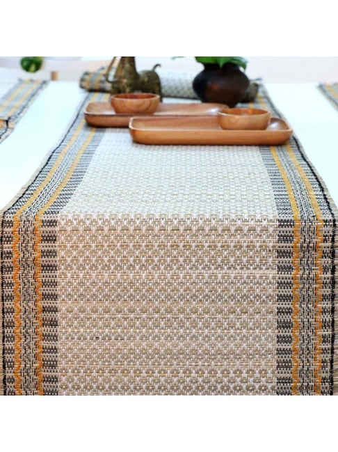 Peepul Tree Beige Madur Grass Dining Table Mats - Set of 4