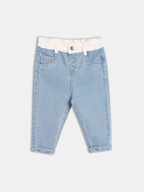 MINIKLUB Boys Light Wash Cotton Washed Denim Pant
