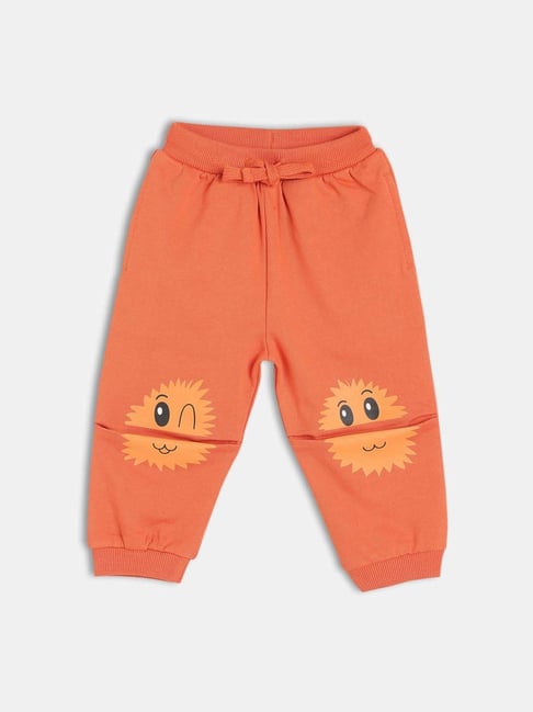 MINIKLUB Boys Rust Cotton Printed Knit Bottom