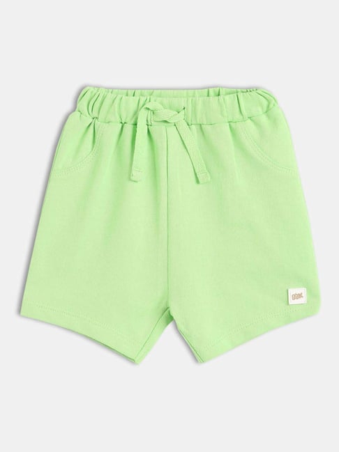 MINIKLUB Boys Green Cotton Solid Shorts