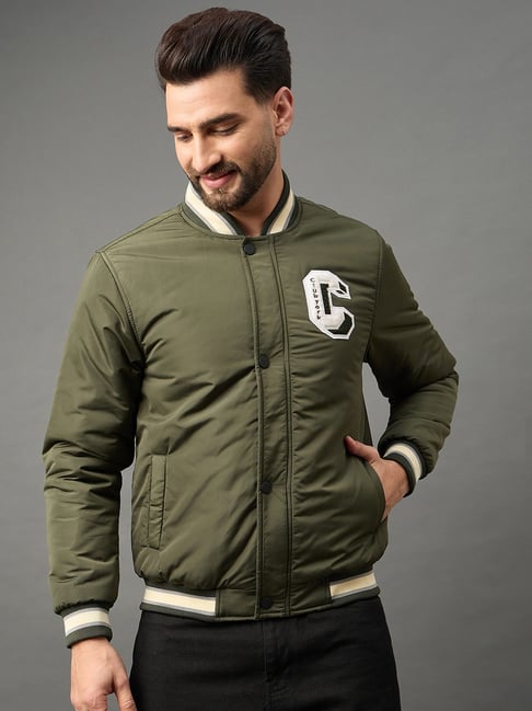 Club York Olive Regular Fit Bomber Jackets