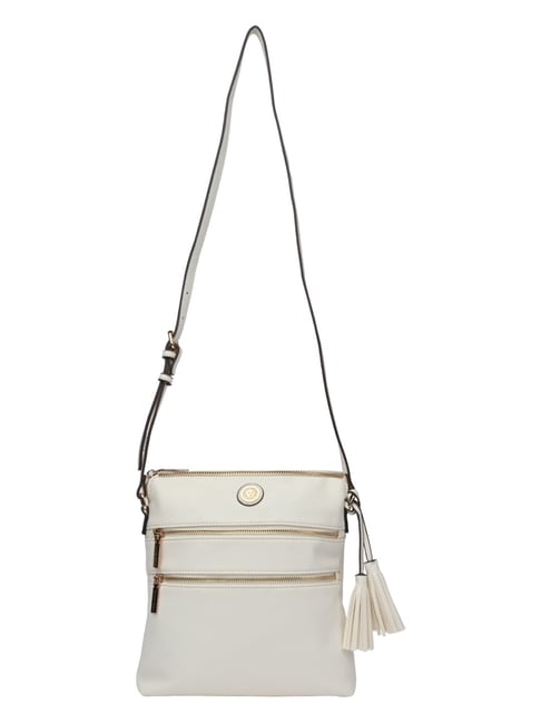Anne Klein White Solid Cross Body Bag