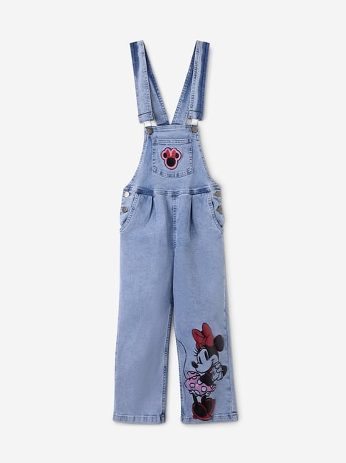The Souled Store Girls Blue Cotton Printed Dungaree-picture-29
