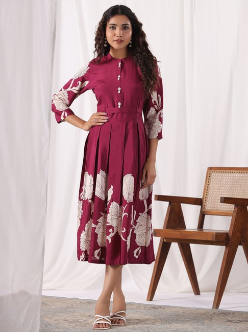 casual dress maroon Midi Dress Burgundy Wrap Dress Short SWSMCLT Women's Summer Dresses Short Sleeve Wrap V Neck Casual