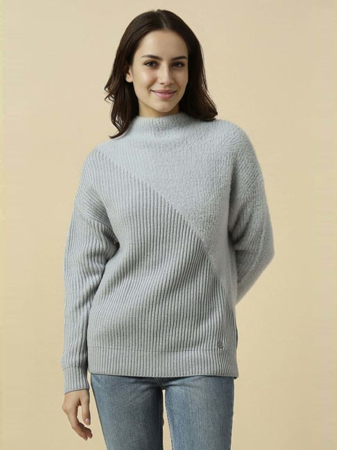 Allen Solly Grey Self Design Sweater