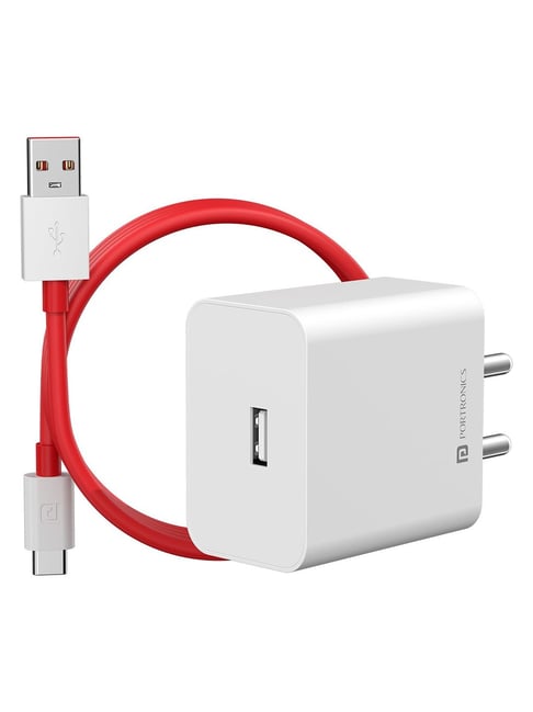 Portronics White 35W Adapto 35A USB-A Fast Charging Adaptor