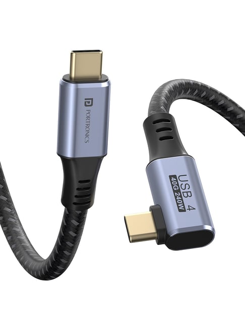 Portronics Grey Flash C2 240W Type C to Type C Cable