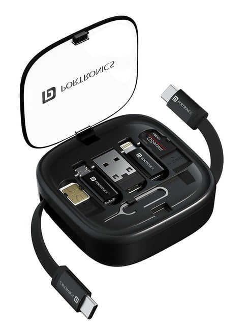 Portronics Black Multifunctional Fast Charging Data Cable Kit