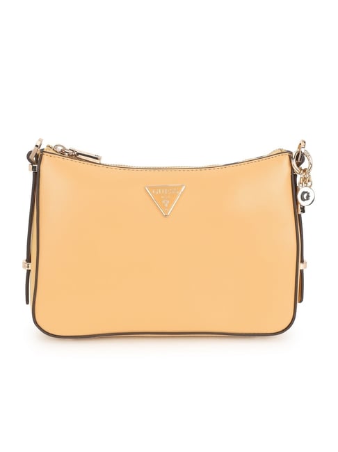 Guess Women Yellow Solid Shoulder Bag