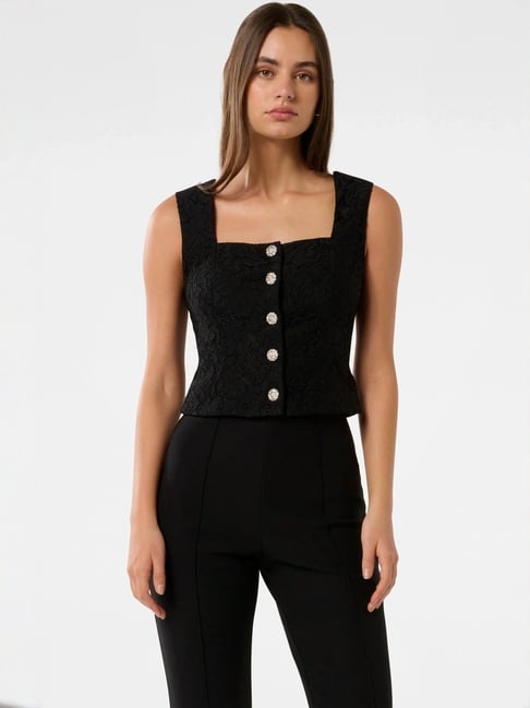 Forever New Sloane Trim Spliced Print Blouse