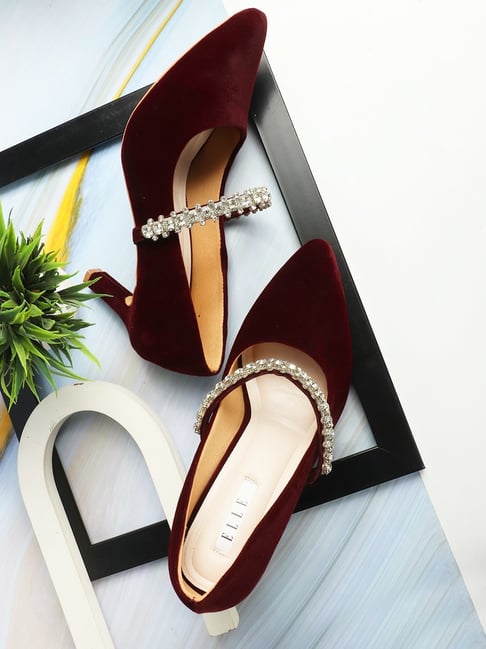 Elle Women's Maroon Stiletto Pumps-picture-36
