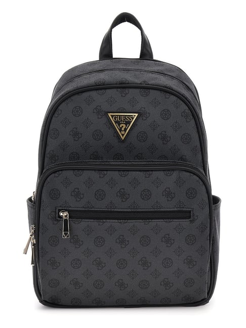 Guess Women Charcoal Grey Printed Backpack Bag