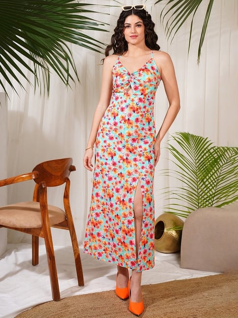Slumber Jill Multi Cotton Floral Sleeveless Midi Dress
