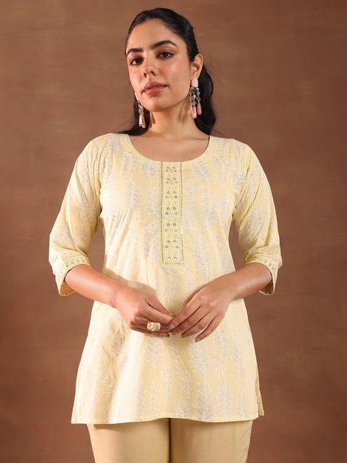 Libas Yellow Floral Kurti-picture-22
