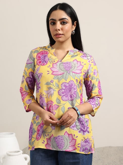 gerua by libas Libas Yellow Floral Tunic-picture-43