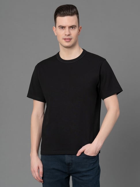 Red Tape Black Cotton Regular Fit T-Shirt-picture-24