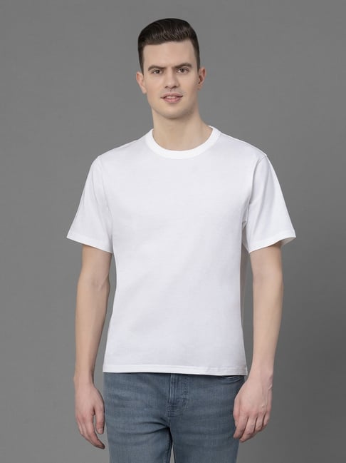 Red Tape White Cotton Regular Fit T-Shirt-picture-34